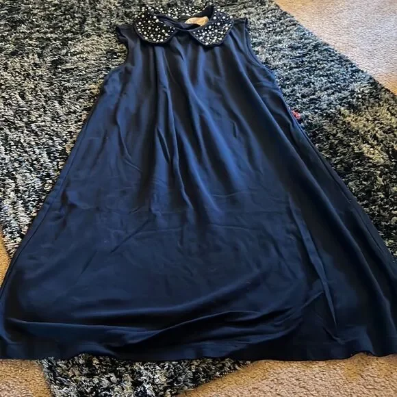 Philosophy navy beaded neckline dress M - Picture 3 of 9